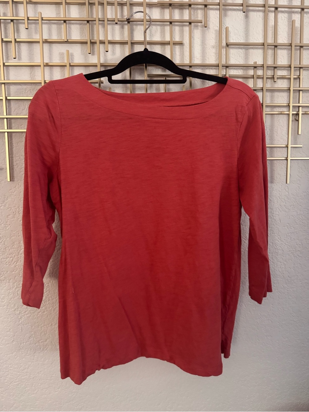LOFT Coral Boatneck Long-Sleeve Tee